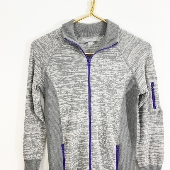 SKYR Gray Full‎ Zip Sweater Jacket Knit Long Sleeve Medium - Picture 2 of 9